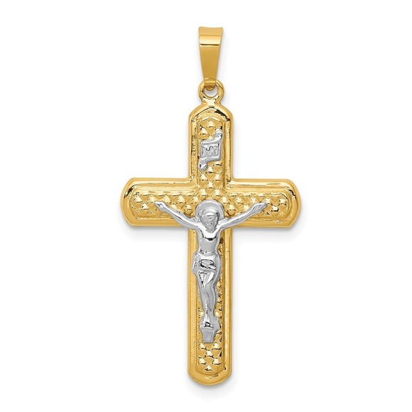 Million Charms 14k Gold Two-tone Polished and Textured INRI...
